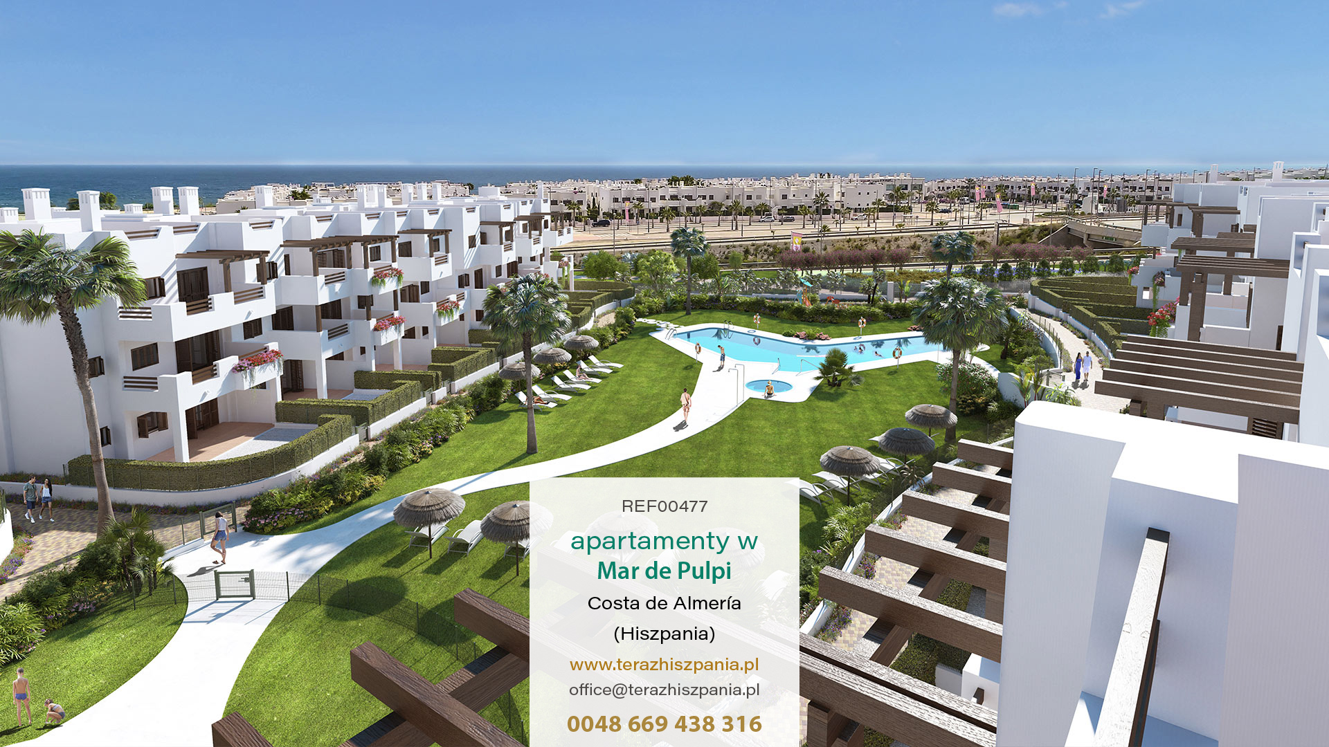 REF00477 Apartamenty w Mar de Pulpi z na wybrzeżu Almerii, w południowej Hiszpanii.