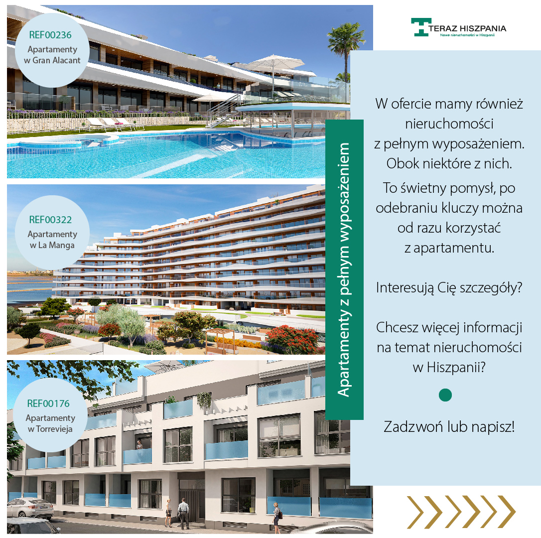 Standard deweloperski apartamentów i willi w Hiszpanii.
