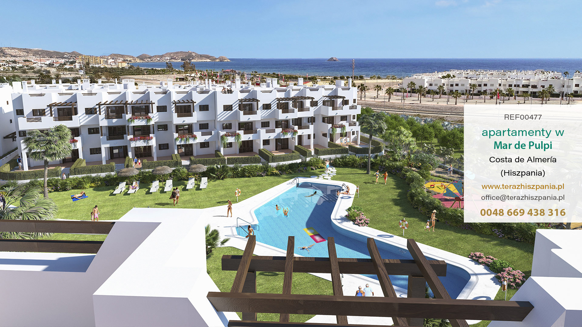 REF00477 Apartamenty w Mar de Pulpi z na wybrzeżu Almerii, w południowej Hiszpanii.