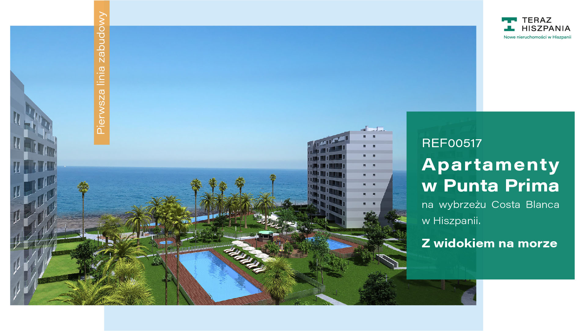 REF00517 Nowe apartamenty na sprzedaż nad morzem w Punta Prima na wybrzeżu Costa Blanca W Hiszpanii.-