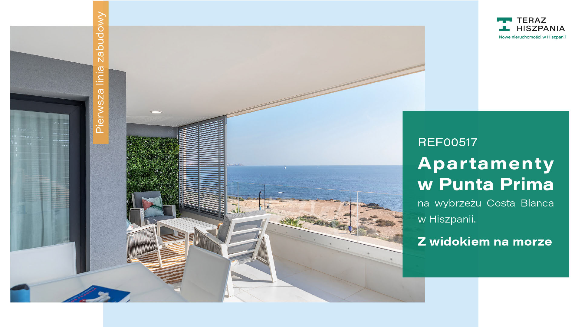 REF00517 Nowe apartamenty na sprzedaż nad morzem w Punta Prima na wybrzeżu Costa Blanca W Hiszpanii.