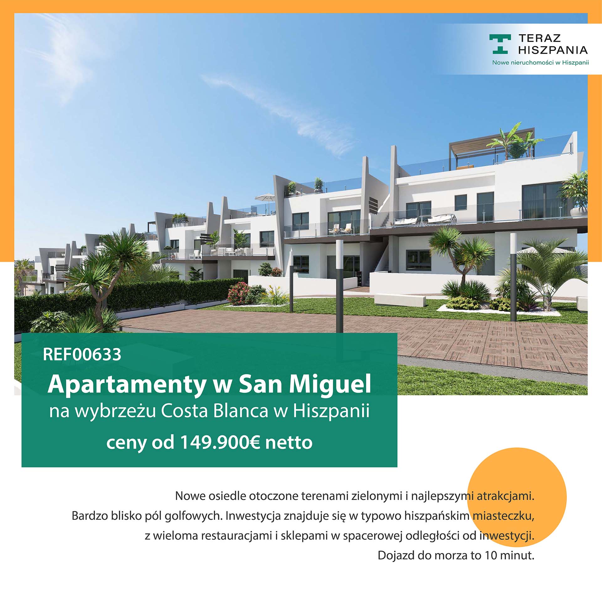 Teraz Hiszpania-nowe apartamenty w Hiszpanii. Osiedle nowych apartamentów w San Miguel de Salinas.