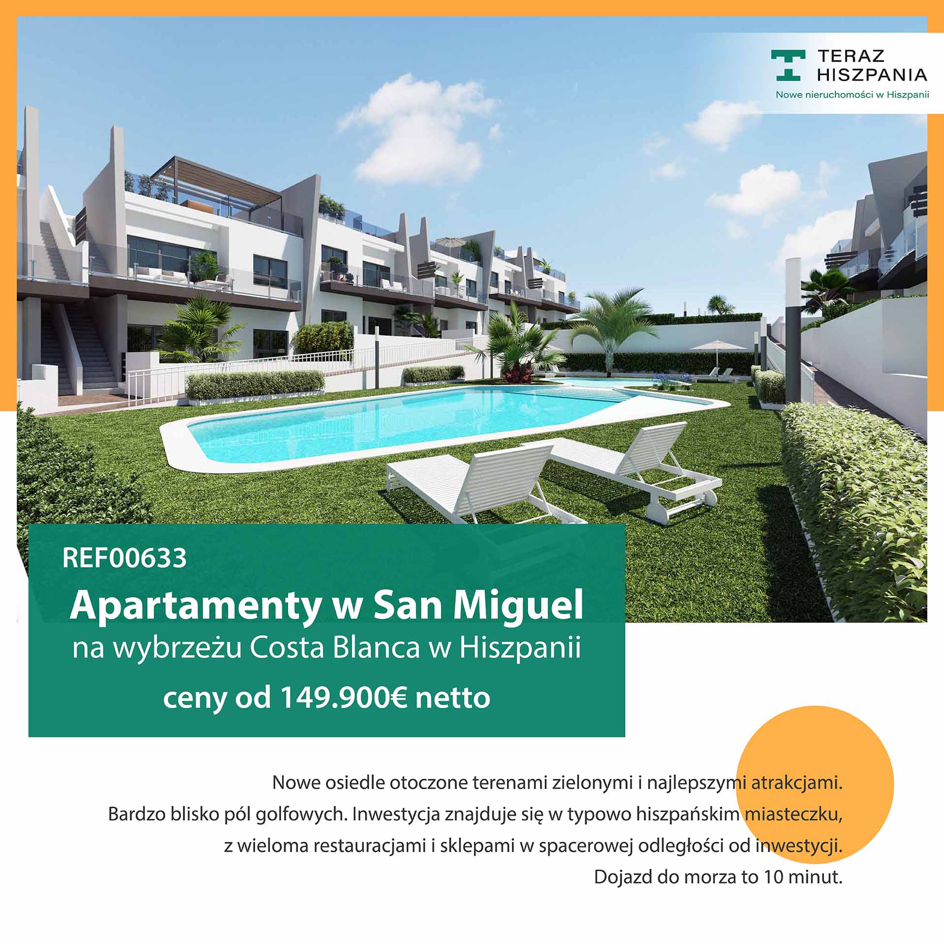 Apartamenty z basenem osiedlowym w Hiszpanii w San Miguel de Salinas.